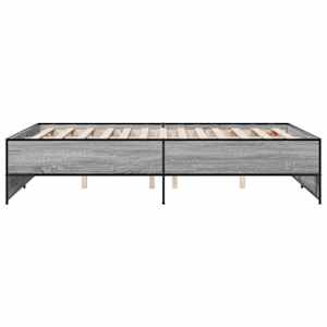Rám postele šedý sonoma 140 x 190 cm kompozitní dřevo a kov - obrázek 5