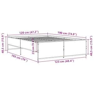 Rám postele dub sonoma 120 x 190 cm kompozitní dřevo a kov - obrázek 9
