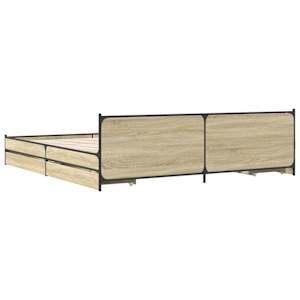 Rám postele se zásuvkami dub sonoma 200x200 cm kompozitní dřevo - obrázek 6