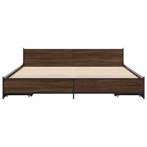 Rám postele se zásuvkami hnědý dub 200x200 cm kompozitní dřevo - obrázek 4