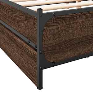 Rám postele se zásuvkami hnědý dub 200x200 cm kompozitní dřevo - obrázek 8