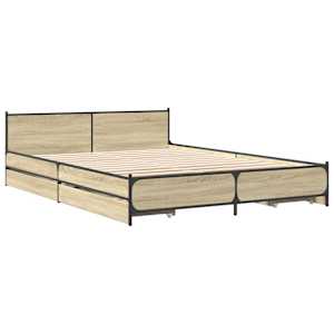 vidaXL Bed Frame with Drawers without Mattress Sonoma Oak 140x200 cm