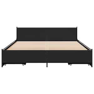 Rám postele se zásuvkami černý 120 x 200 cm kompozitní dřevo - obrázek 4