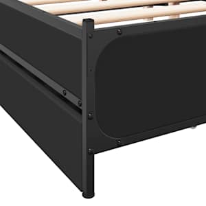 Rám postele se zásuvkami černý 135 x 190 cm kompozitní dřevo - obrázek 8