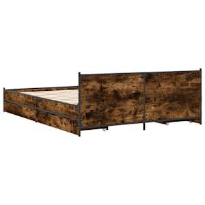 Rám postele se zásuvkami kouřový dub 120 x 190 cm kompozit - obrázek 6