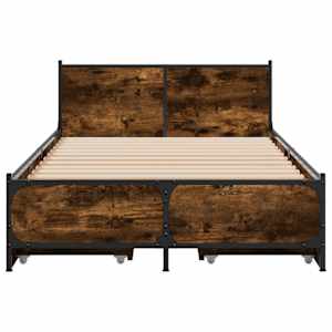 Rám postele se zásuvkami kouřový dub 90x190 cm kompozitní dřevo - obrázek 4
