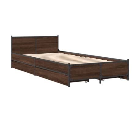 vidaXL Bedframe met lades bewerkt hout bruin eikenkleur 100x200 cm