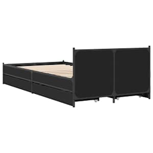 Rám postele se zásuvkami černý 75 x 190 cm kompozitní dřevo - obrázek 6