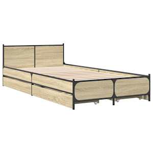 Rám postele se zásuvkami dub sonoma 75x190 cm kompozitní dřevo - obrázek 3