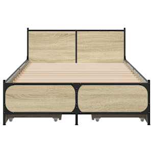 Rám postele se zásuvkami dub sonoma 75x190 cm kompozitní dřevo - obrázek 4