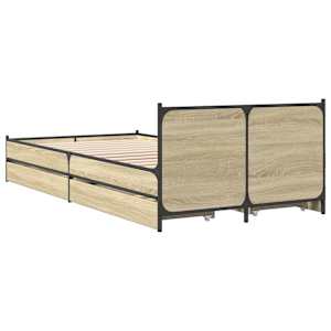 Rám postele se zásuvkami dub sonoma 75x190 cm kompozitní dřevo - obrázek 6