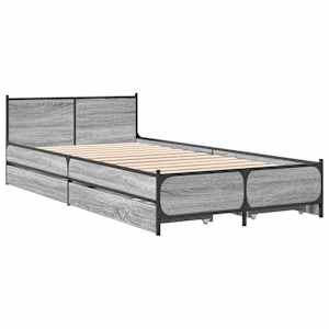 Rám postele se zásuvkami šedý sonoma 75x190 cm kompozitní dřevo - obrázek 3