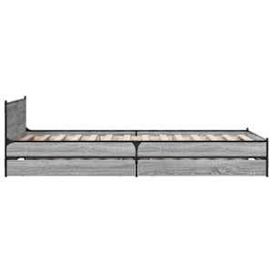 Rám postele se zásuvkami šedý sonoma 75x190 cm kompozitní dřevo - obrázek 5
