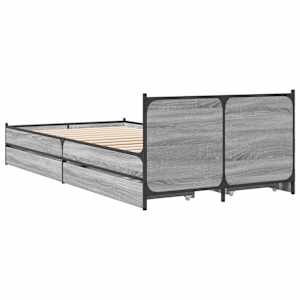 Rám postele se zásuvkami šedý sonoma 75x190 cm kompozitní dřevo - obrázek 6