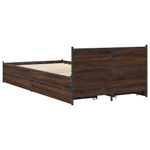 Rám postele se zásuvkami hnědý dub 75 x 190 cm kompozitní dřevo - obrázek 6