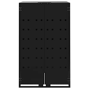 Box na 2 popelnice černý 138 x 79 x 117 cm ocel - obrázek 5