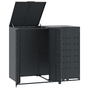 Box na 2 popelnice antracitový 138 x 79 x 117 cm ocel - obrázek 2