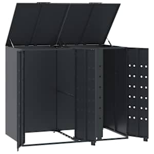 Box na 2 popelnice antracitový 138 x 79 x 117 cm ocel - obrázek 8