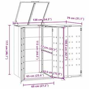 Box na 2 popelnice antracitový 138 x 79 x 117 cm ocel - obrázek 11