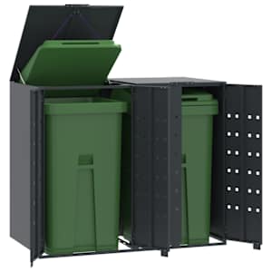Box na 2 popelnice antracitový 138 x 79 x 117 cm ocel - obrázek 1