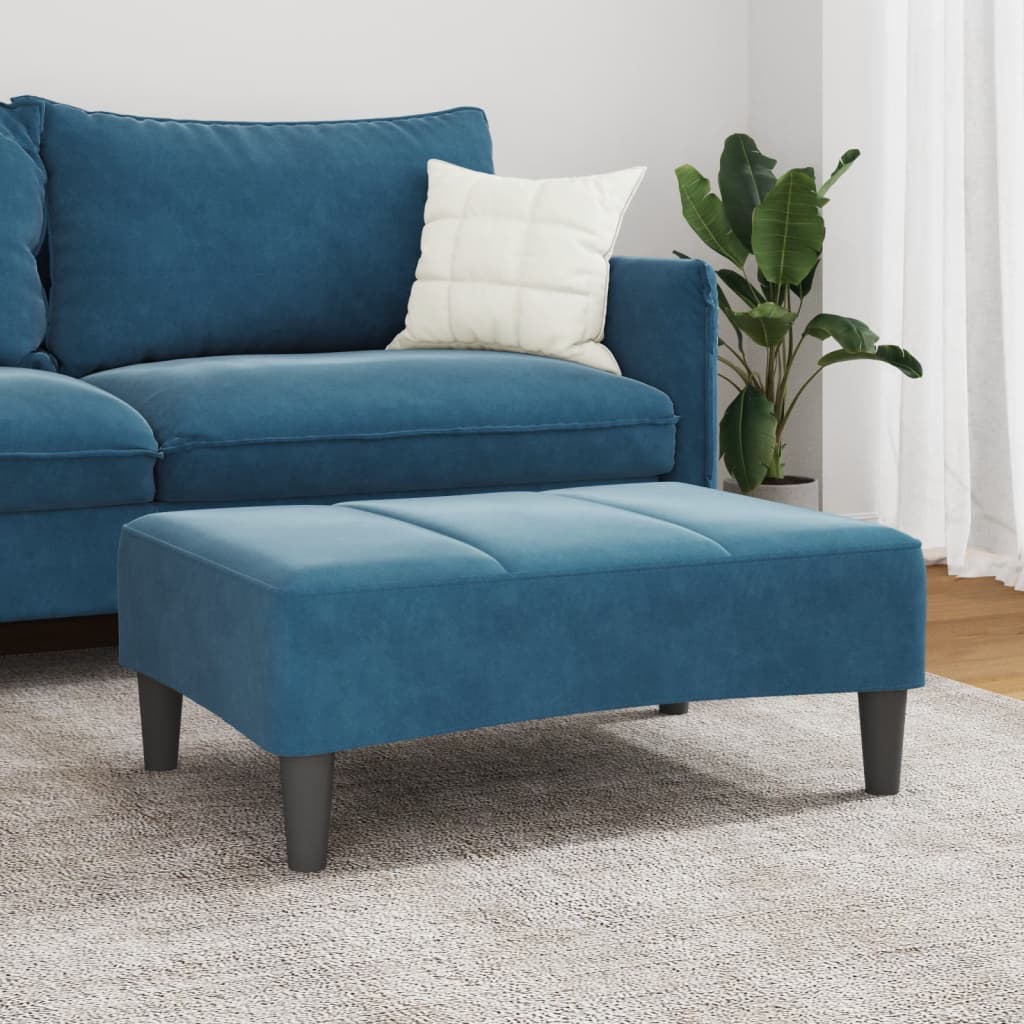 vidaXL Voetenbank 77x55x31 cm fluweel blauw