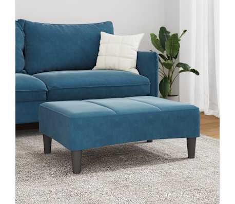 vidaXL Voetenbank 77x55x31 cm fluweel blauw