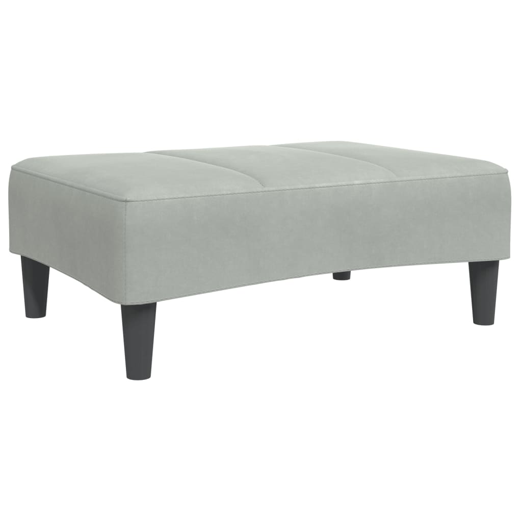 vidaXL Podnožka světle šedá 77 x 55 x 31 cm samet