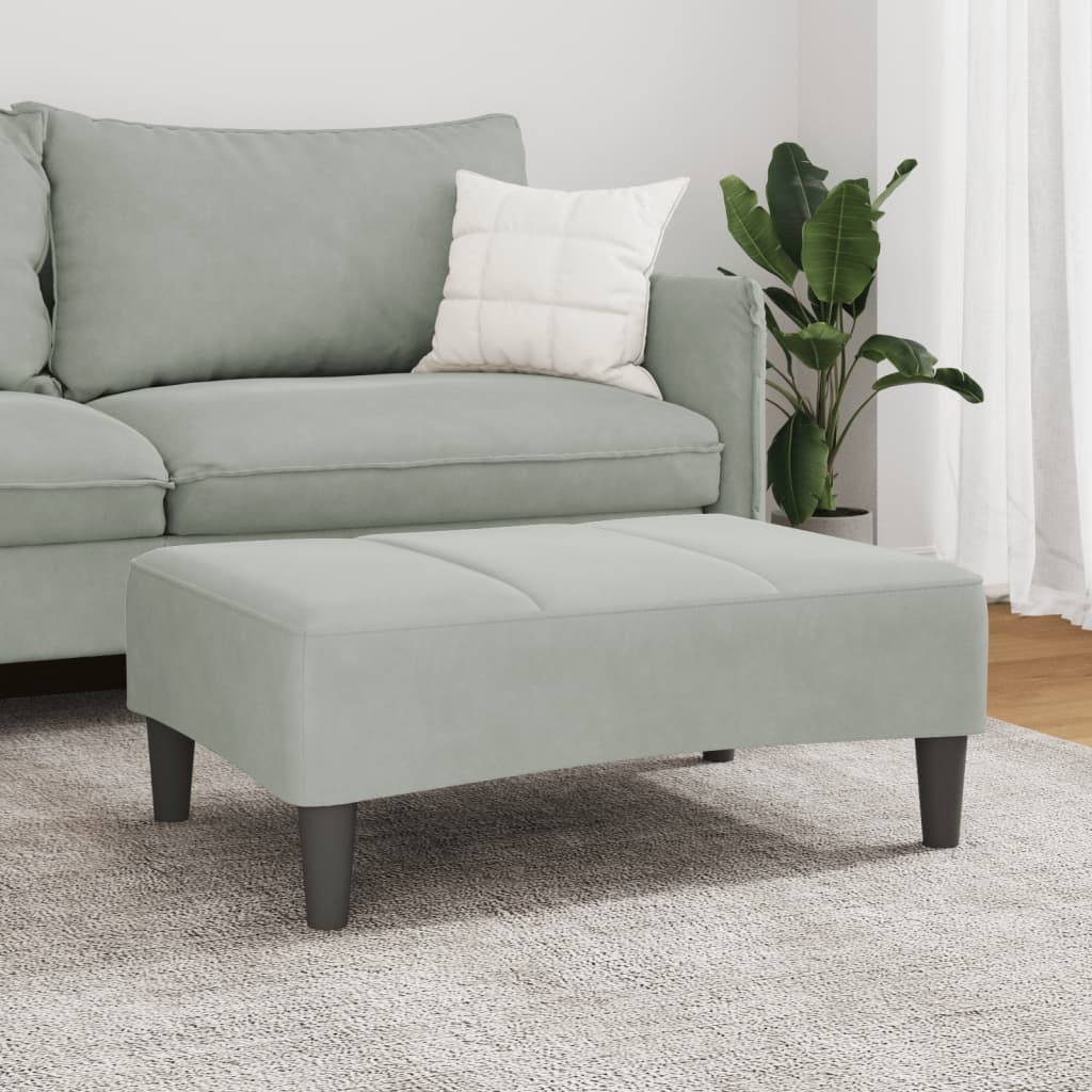 vidaXL Taburet, gri deschis, 77x55x31 cm, catifea