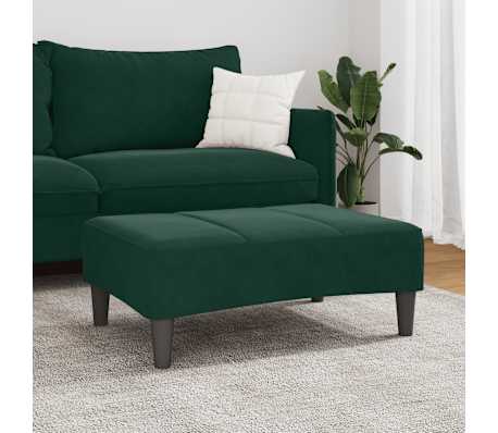 vidaXL Voetenbank 77x55x31 cm fluweel donkergroen