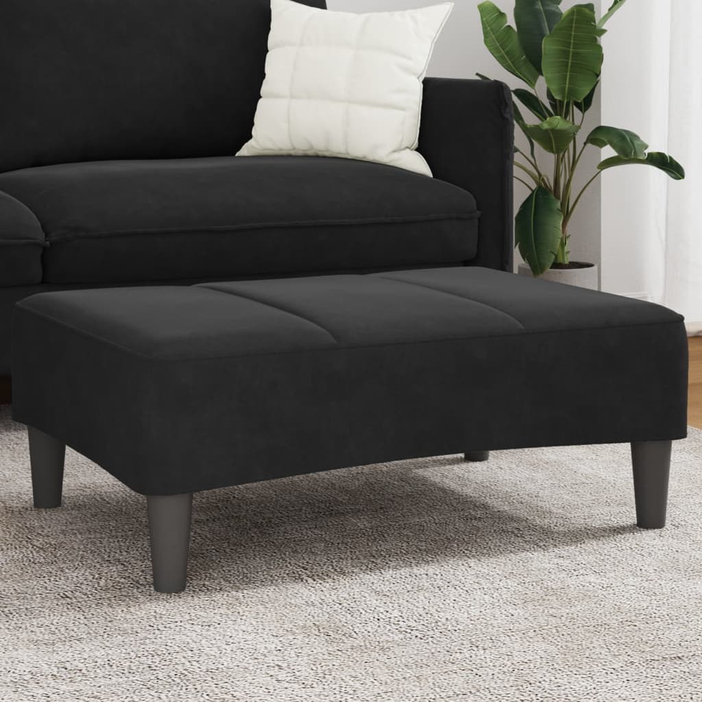 vidaXL Fotpall svart 77x55x31 cm sammet