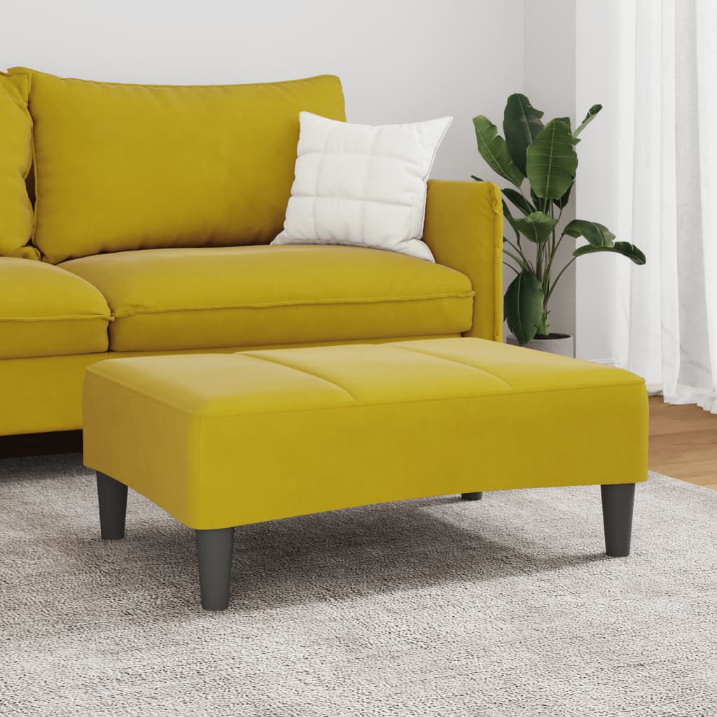 vidaXL Voetenbank 77x55x31 cm fluweel geel