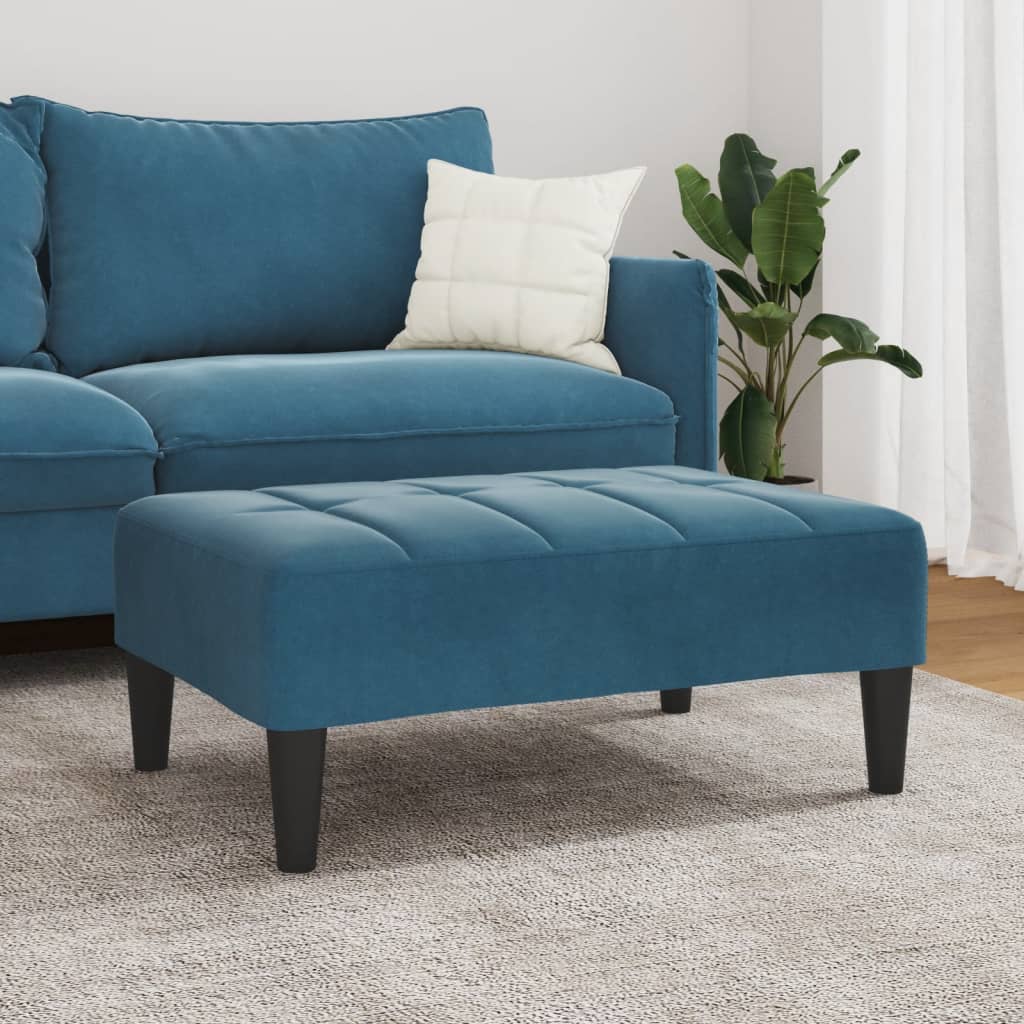 vidaXL Voetenbank 77x55x31 cm fluweel blauw