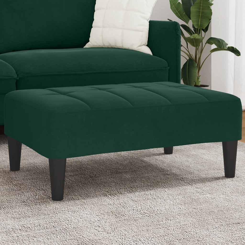 vidaXL Taburet, verde închis, 77x55x31 cm, catifea