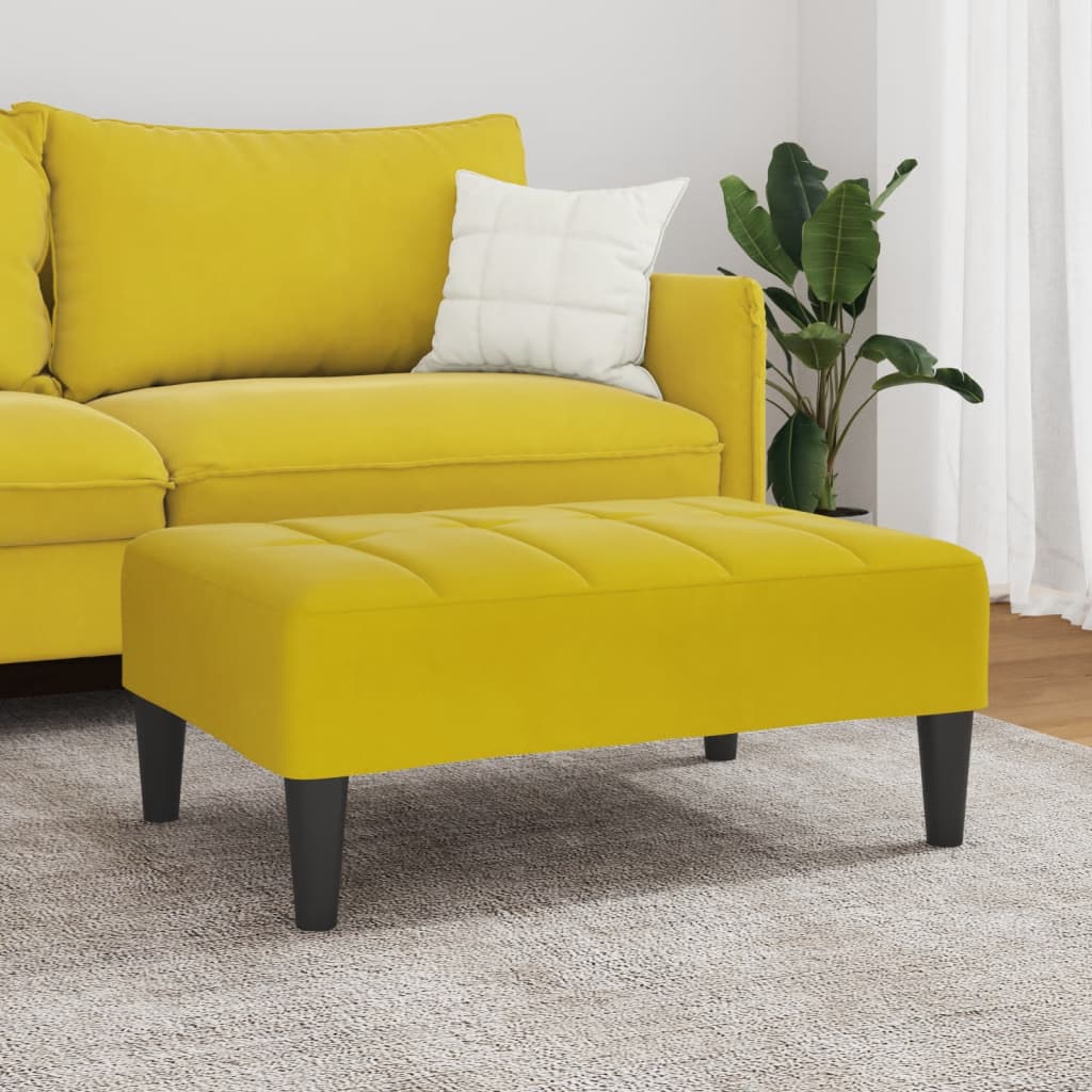 vidaXL Voetenbank 77x55x31 cm fluweel geel