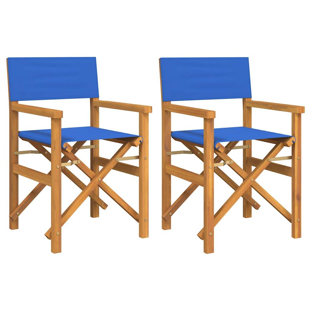 Thumbnail - vidaXL Regiestühle 2 Stk. Klappbar Blau Massivholz Teak