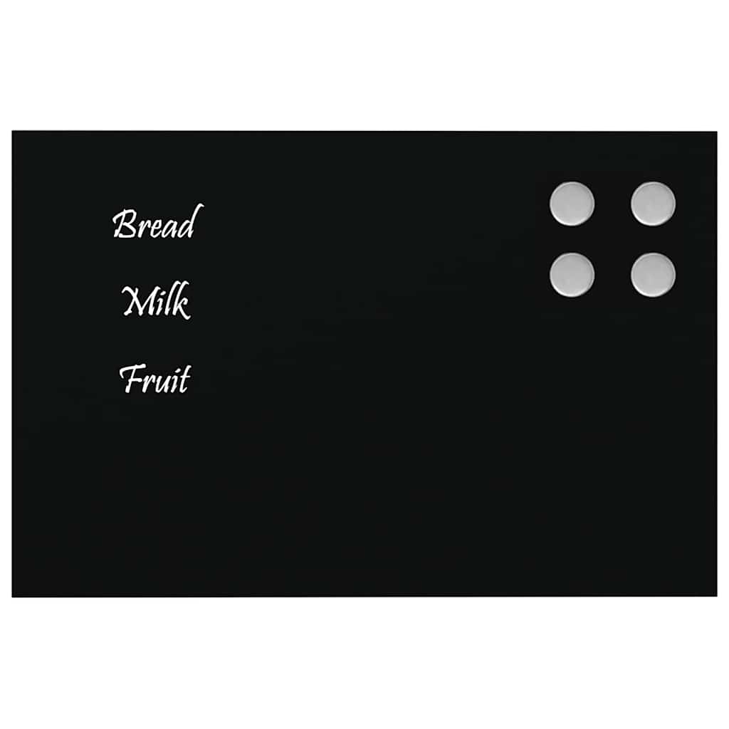 vidaXL Seinäkiinnitteinen magneettitaulu musta 30x20 cm karkaistu lasi