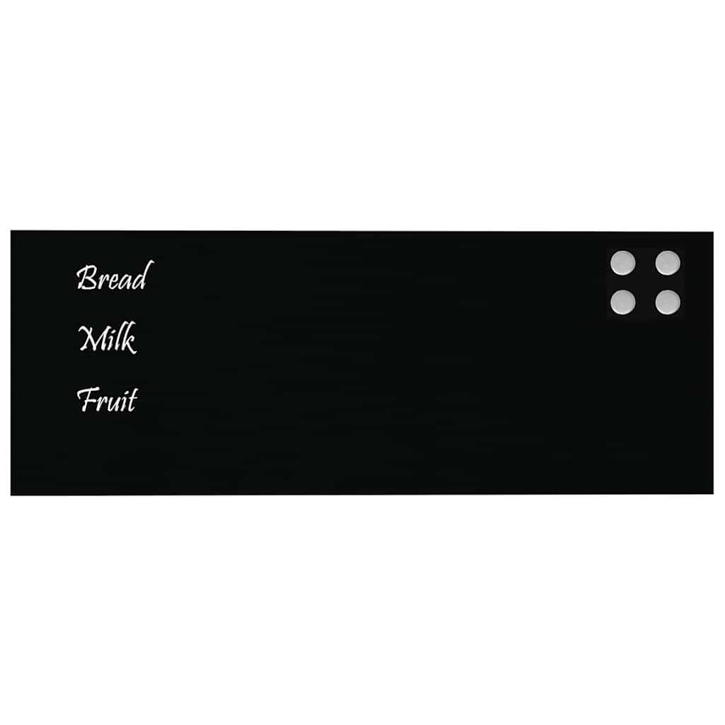 vidaXL Nástenná magnetická tabuľa čierna 80x30 cm tvrdené sklo