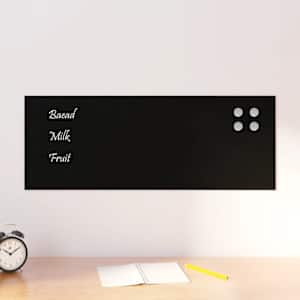 Nástěnná magnetická tabule černá 80 x 30 cm tvrzené sklo - obrázek 1