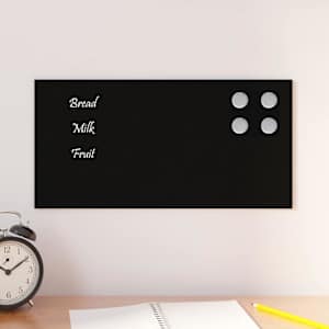 Nástěnná magnetická tabule černá 40 x 20 cm tvrzené sklo - obrázek 1