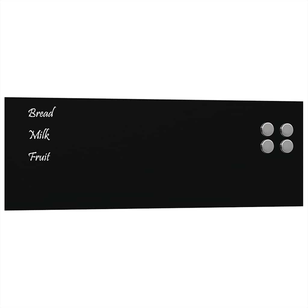 vidaXL Nástěnná magnetická tabule černá 60x20 cm Tvrzené sklo