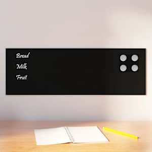 Nástěnná magnetická tabule černá 60x20 cm Tvrzené sklo