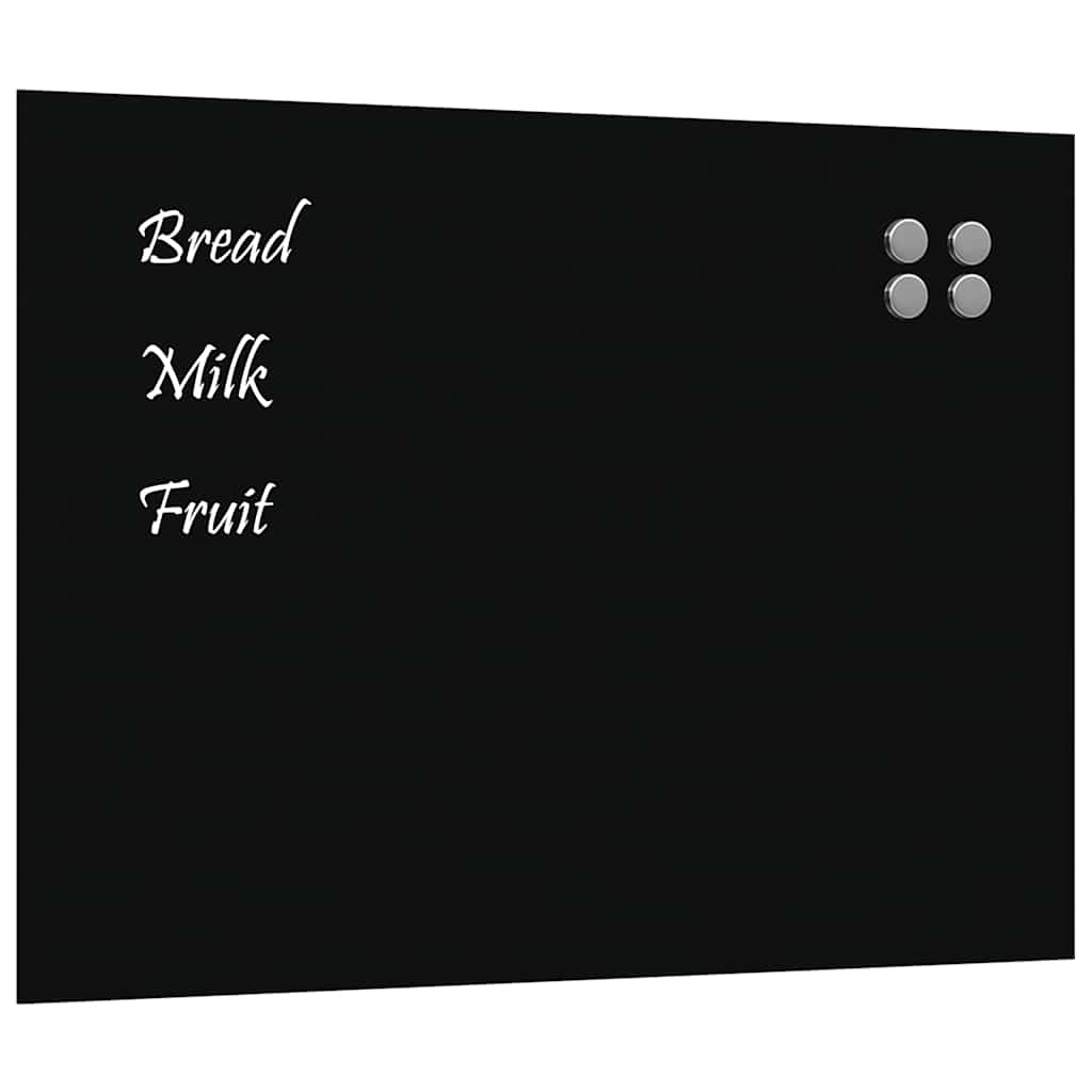 vidaXL Nástěnná magnetická tabule černá 80x60 cm Tvrzené sklo