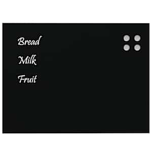 vidaXL Wandbord wandmontage 80x60 cm gehard glas zwart