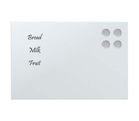 vidaXL Tableau noir magn&eacute;tique mural Blanc 30x20 cm Verre tremp&eacute;