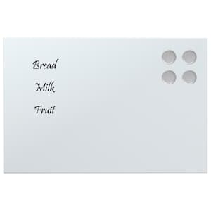 vidaXL Tableau noir magn&eacute;tique mural Blanc 30x20 cm Verre tremp&eacute;