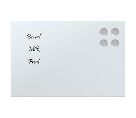 vidaXL Magneetbord voor aan de wand 40x30 cm gehard glas wit