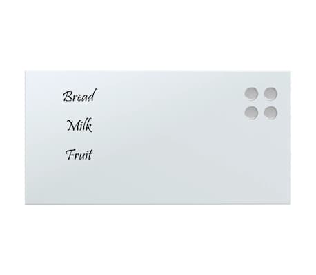 vidaXL Tableau noir magn&eacute;tique mural Blanc 60x30 cm Verre tremp&eacute;