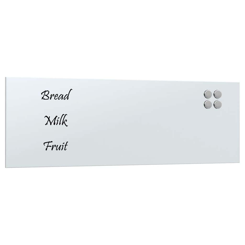 vidaXL Nástěnná magnetická tabule bílá 80 x 30 cm tvrzené sklo