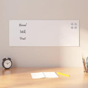Nástěnná magnetická tabule bílá 80 x 30 cm tvrzené sklo - obrázek 1