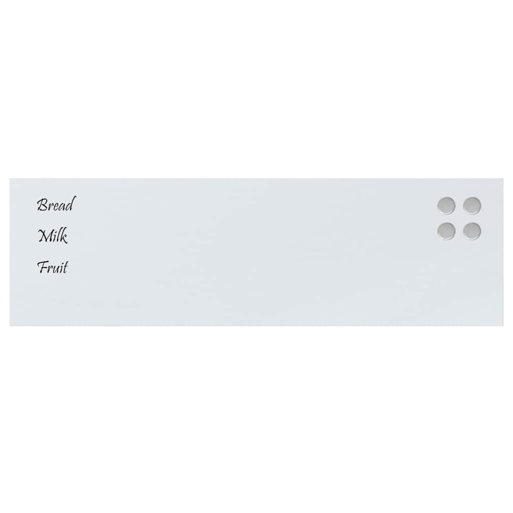 vidaXL Tablă magnetică de perete, alb, 100x30 cm, sticlă securizată